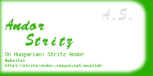 andor stritz business card